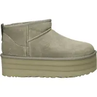 Ugg - Bottines à plateforme - W Classic Ultra Mini Platform Shaded Clover pour Femme en Laine - Taille 7 US - Vert