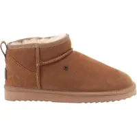 Warmbat Durack Enkellaarsjes Plat - Cognac - Maat 38
