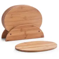 Zeller Brettchenständer - - Ovale - 7 Pièces - 100% Bambou - Design Contemporain