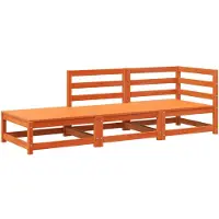 vidaXL Canapé de jardin avec repose-pieds 2 places brun cireux pin massif