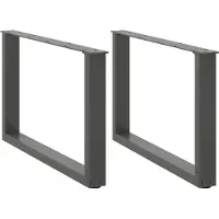 vidaXL Pieds de table basse en U 2 pcs. Anthracite 60x(42-43) cm Acier