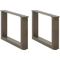 vidaXL Pieds de table basse en U 2 pcs. Acier naturel 50x(30-31) cm Acier