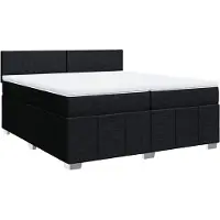 vidaXL Lit boxspring avec matelas noir 200x200 cm tissu