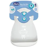 Chicco EASY BIB - Bavoir en silicone - GREY - 6m