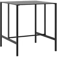 vidaXL Table de bar noire 100x100x110 cm Acier revêtu par poudre