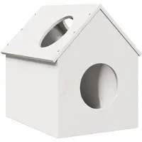 vidaXL Maison pour chats Blanc 41x50x50 cm Pin massif