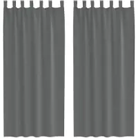 vidaXL Voile Rideaux avec passants 2 pcs. Gris foncé 140x245 cm