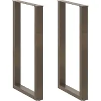vidaXL Pieds de table de bar en U 2 pcs. Acier naturel 60x(100-101) cm Acier