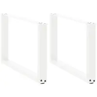 vidaXL Pieds de table basse en U 2 pcs. Blanc 60x(42-43) cm Acier