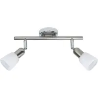 Brilliant Tube spot Sofia | spot de plafond | métal/verre | chrome/blanc | têtes pivotantes | 2 flammes | 2x E14 max. 40 W
