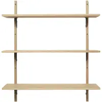 Ferm Living Sector Etagère Oak|Black Brass | Triple - Wide