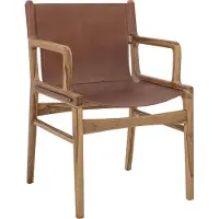 Bloomingville Fauteuil Ollie | Marron | Cuir | 82050203