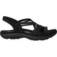 SKECHERS Reggae Slim - Simply Stretch Sandalen Plat - Zwart - Maat 38