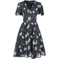 Hell Bunny Robe mi-longue de - Robe Solaris - XS - 4XL - pour Femme - noir - Taille 3XL