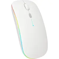 TLS - Souris sans fil LED - Bluetooth - Ergonomique - Ordinateur portable et jeu - Sans fil - Blanc