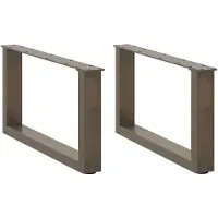 vidaXL Pieds de table basse en U 2 pcs. Acier naturel 60x(30-31) cm Acier