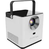 EarKings Beamer - Projecteur avec télécommande - Streaming depuis votre téléphone - Mini Beamer White avec applications Android