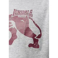 Lonsdale T-Shirt 'Endmoor' gris chiné / lie de vin