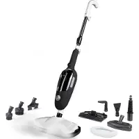 Nettoyeur vapeur 2 en 1 - Nettoyeur vapeur à main - Nettoyeur de taches - Avec 8 accessoires et 2 chiffons en microfibre - Nettoyage de canapés, sols, salles de bain et tapis - Noir