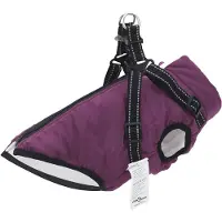 vidaXL Manteau pour chien avec harnais Imperméable Réfléchissant Lila L40