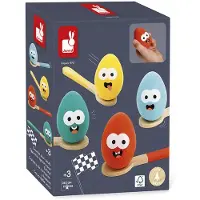 Janod Jeu d'anniversaire Jeu d'adresse Course aux ufs Jouets en bois