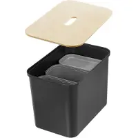 Orthex Collecteur de déchets Collect 76l set complet avec 3 inserts, noir (1 set)