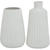 Boltze Set de vases Esko 2 pièces blanc mat, vases à fleurs en céramique,¸ env. 8,5 cm (2x)