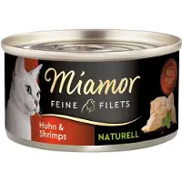 Miamor Feine Filets Naturell Chicken&amp;Shrimps - Pâtée de poulet et crevettes dans leur sauce 80g