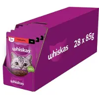 Whiskas Adult sachet 28x85g nourriture humide pour chats adultes en sauce avec du boeuf