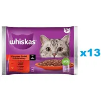 Whiskas Adult sachet 52x85g Classic Meals nourriture humide pour chats adultes en sauce avec : bœuf, poulet