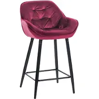 CLP Tabouret Gibson en velours, hauteur d'assise 76 cm | Couleur : violet