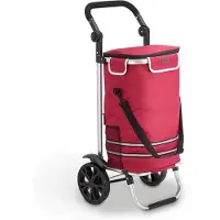 Juskys Chariot de supermarché 3en1 - 56L - Rouge