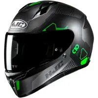 HJC C10 Aspa Noir Gris Vert Casque Intégral Taille L