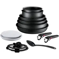 Tefal L3979542, Set de poêles et de casseroles, Noir, Argent