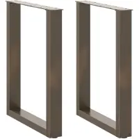 vidaXL Pieds de table de salle à manger en U 2 pcs. Acier naturel 70x(72-73) cm Acier