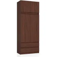 Akord Armoire Surmeuble 2 Portes 2 Tiroirs Wengé 90X51X234
