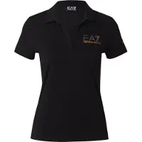 EA7 pour femme. 7W000266_AF12500 Polo Evolution à manches courtes en coton modal noir (M), Sport, Tennis/Padel, Manche courte