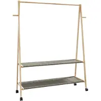 vidaXL Porte-vêtements et étagères roulettes 132x45,5x155,5cm bambou