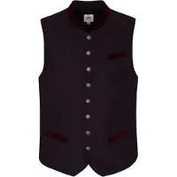 Spieth & Wensky Gilet folklorique 'Francesco' gris / rouge foncé
