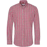 Spieth & Wensky Chemise folklorique gris fumé / rouge / rouge clair / blanc