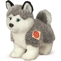 Teddy HERMANN® Teddy Hermann Husky, Doudou, peluche, chien, debout, peluche, gris blanc, 23 cm, 92701