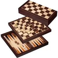 Philos Champ de cassettes d'échecs/de dames/de backgammon 30 mm, hauteur des rois 63 mm