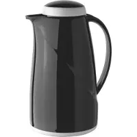 Helios Pot isolant Wave 1 L Noir, lavable au lave-vaisselle, Carafe isotherme, Noir