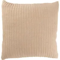 J-Line Coussin teddy lignes couture coton/polyester beige