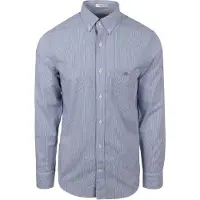 Gant pour homme. 3000140 Chemise Regular Fit en popeline Banker Stripe bleue (XXL), Casuel, Coton, Manche longue