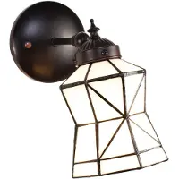 Clayre & Eef Applique murale Tiffany 17x12x23 cm Blanc Marron Verre