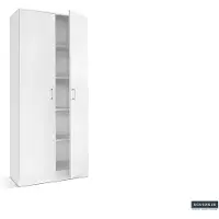 Molecule Armoire de rangement Ray 80cm à 2 portes et 4 tablettes - wit