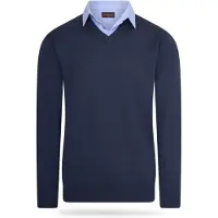 Cappuccino Italia - Pull-over masculin à bretelles - Bleu - Taille XXL