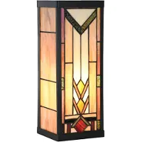 Clayre & Eef Lampe Tiffany, verre et métal, 14x16x40 cm, beige et marron,