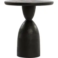 Light & Living Table d'appoint Bois de manguier Noir mat Torir Ø 40 x 50cm